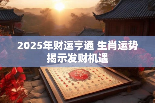 2025年财运亨通 生肖运势揭示发财机遇