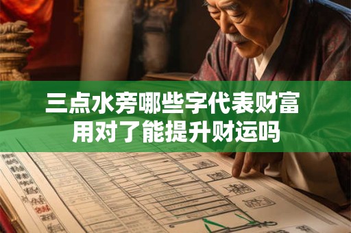 三点水旁哪些字代表财富 用对了能提升财运吗