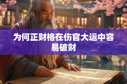 详细阅读:为何正财格在伤官大运中容易破财 为何正财格在伤官大运中容易破财