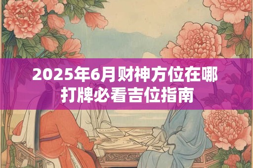2025年6月财神方位在哪 打牌必看吉位指南