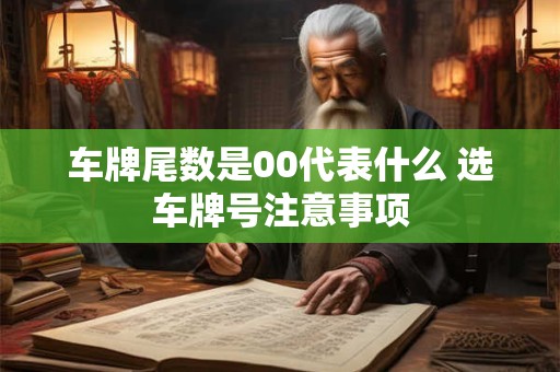 车牌尾数是00代表什么 选车牌号注意事项