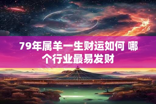 79年属羊一生财运如何 哪个行业最易发财