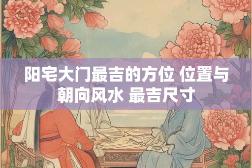 阳宅大门最吉的方位 位置与朝向风水 最吉尺寸