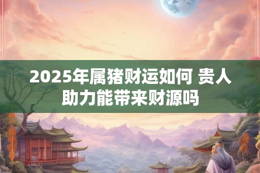 2025年属猪财运如何 贵人助力能带来财源吗