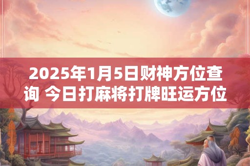 2025年1月5日财神方位查询 今日打麻将打牌旺运方位