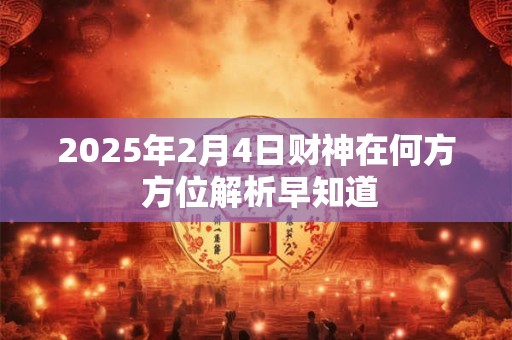2025年2月4日财神在何方 方位解析早知道