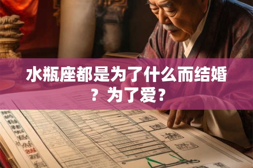 水瓶座都是为了什么而结婚？为了爱？