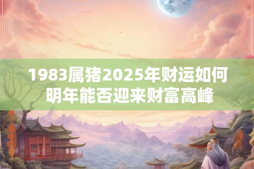 1983属猪2025年财运如何 明年能否迎来财富高峰