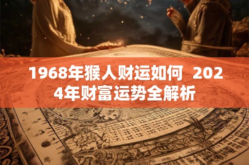1968年猴人财运如何  2024年财富运势全解析