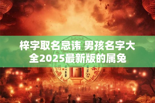 梓字取名忌讳 男孩名字大全2025最新版的属兔