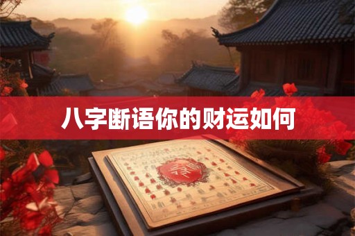 八字断语你的财运如何
