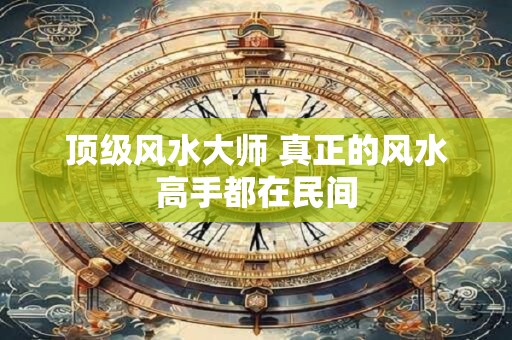 顶级风水大师 真正的风水高手都在民间