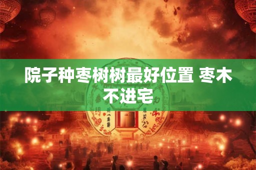 院子种枣树树最好位置 枣木不进宅