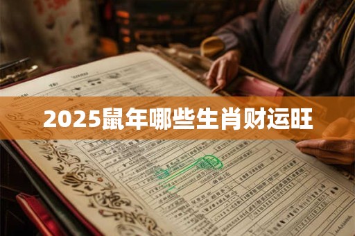 2025鼠年哪些生肖财运旺
