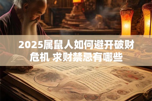 2025属鼠人如何避开破财危机 求财禁忌有哪些