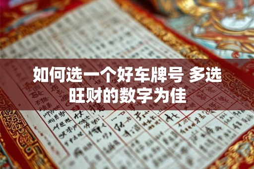 如何选一个好车牌号 多选旺财的数字为佳