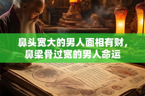 鼻头宽大的男人面相有财，鼻梁骨过宽的男人命运