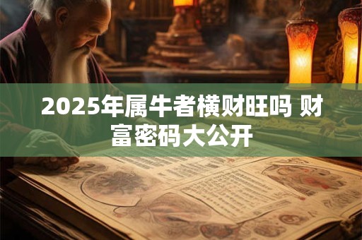 2025年属牛者横财旺吗 财富密码大公开