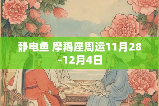 静电鱼 摩羯座周运11月28-12月4日