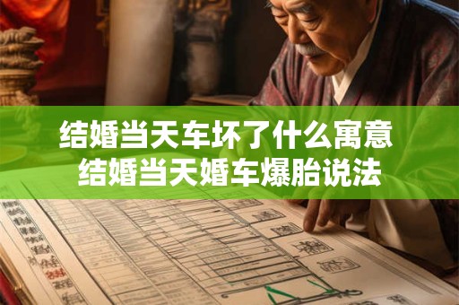 结婚当天车坏了什么寓意 结婚当天婚车爆胎说法