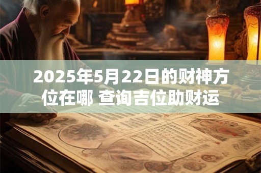 2025年5月22日的财神方位在哪 查询吉位助财运