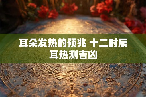 耳朵发热的预兆 十二时辰耳热测吉凶
