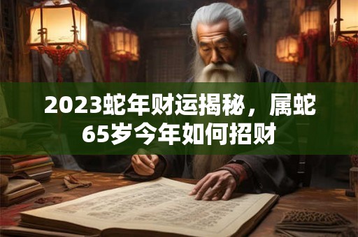 2023蛇年财运揭秘，属蛇65岁今年如何招财