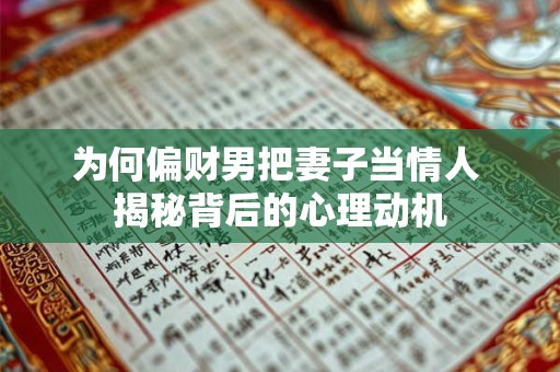 为何偏财男把妻子当情人 揭秘背后的心理动机
