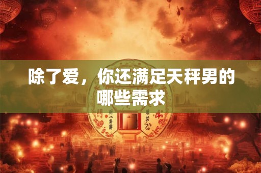 除了爱，你还满足天秤男的哪些需求