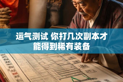运气测试 你打几次副本才能得到稀有装备