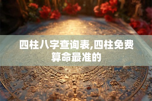 四柱八字查询表,四柱免费算命最准的