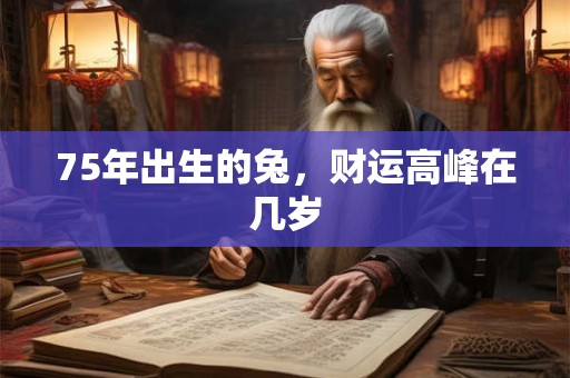 75年出生的兔，财运高峰在几岁