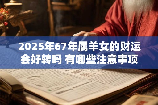 2025年67年属羊女的财运会好转吗 有哪些注意事项