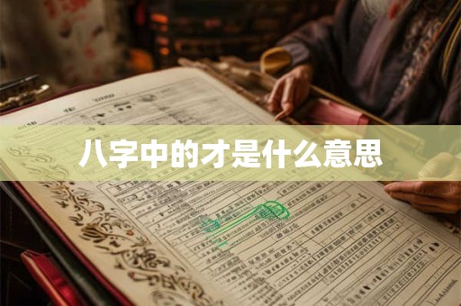 八字中的才是什么意思