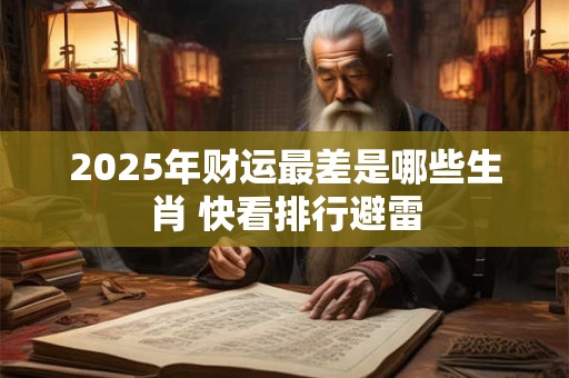 2026年财运最差是哪些生肖 快看排行避雷