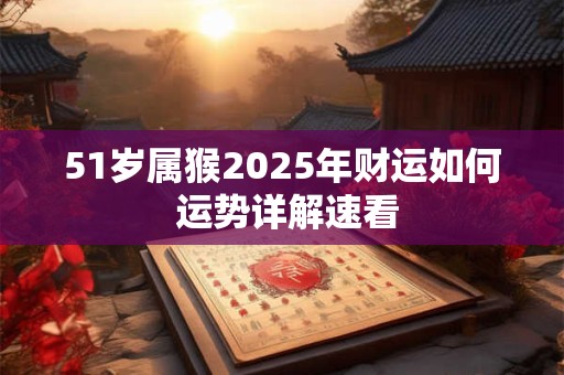51岁属猴2025年财运如何 运势详解速看 51岁属猴2025年财运如何 运势详解速看