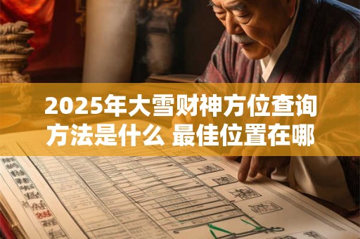2025年大雪财神方位查询方法是什么 最佳位置在哪
