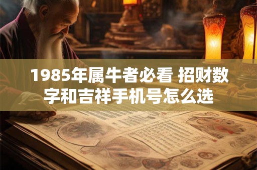 详细阅读:1985年属牛者必看 招财数字和吉祥手机号怎么选 1985年属牛者必看 招财数字和吉祥手机号怎么选