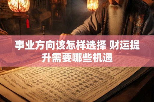 事业方向该怎样选择 财运提升需要哪些机遇