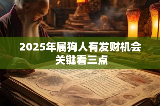 2025年属狗人有发财机会 关键看三点
