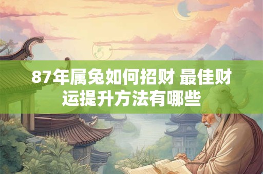 87年属兔如何招财 最佳财运提升方法有哪些