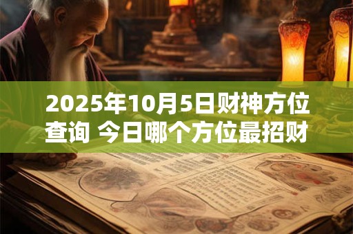 2025年10月5日财神方位查询 今日哪个方位最招财