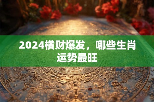 2024横财爆发，哪些生肖运势最旺