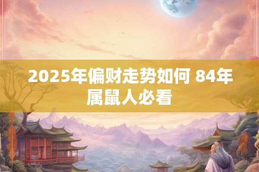 2025年偏财走势如何 84年属鼠人必看