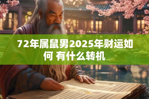 72年属鼠男2025年财运如何 有什么转机