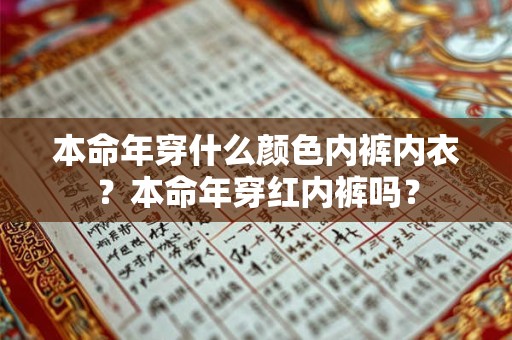 本命年穿什么颜色内裤内衣？本命年穿红内裤吗？