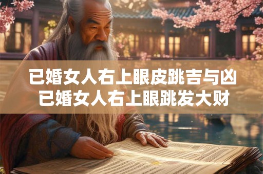 已婚女人右上眼皮跳吉与凶 已婚女人右上眼跳发大财