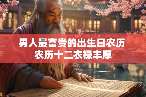 男人最富贵的出生日农历 农历十二衣禄丰厚