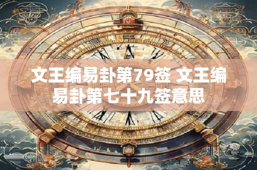 文王编易卦第79签 文王编易卦第七十九签意思