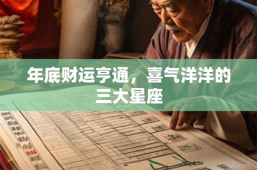 年底财运亨通，喜气洋洋的三大星座